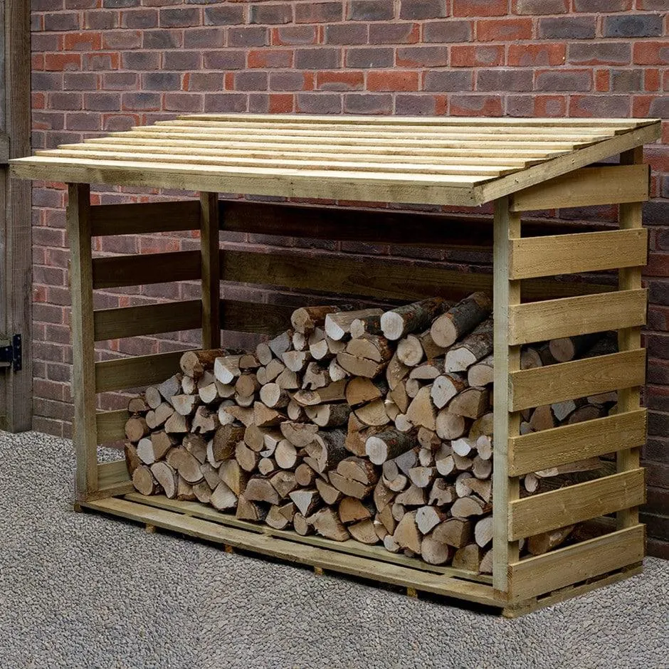 Large slatted log store