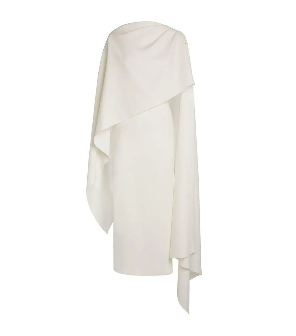 Cape-Detail Demetria Dress