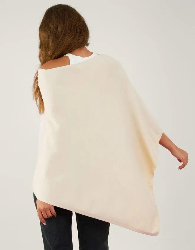 Knit Poncho Cream