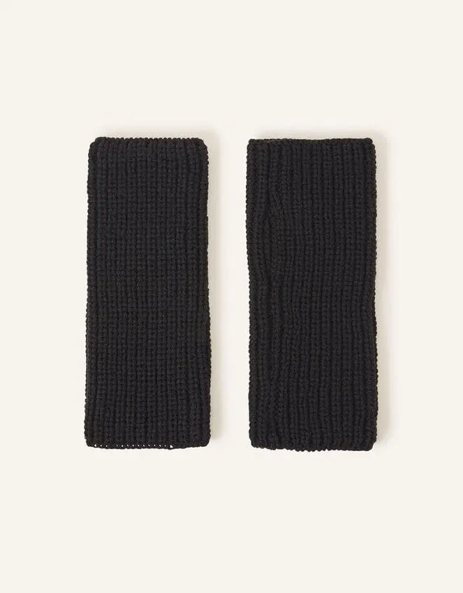 Ribbed Cut Off Gloves Black