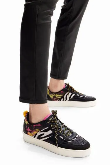Patchwork platform sneakers