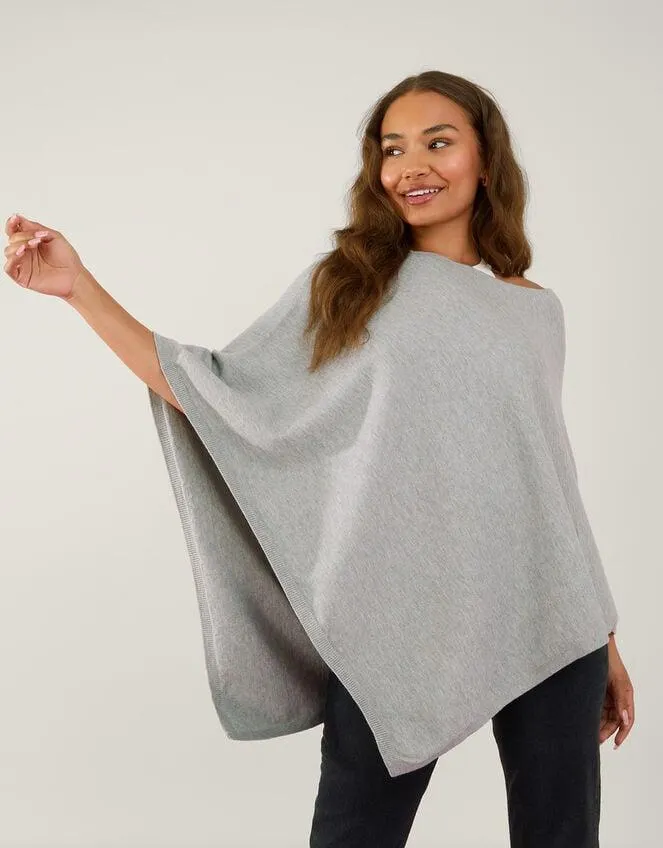 Knit Poncho Grey