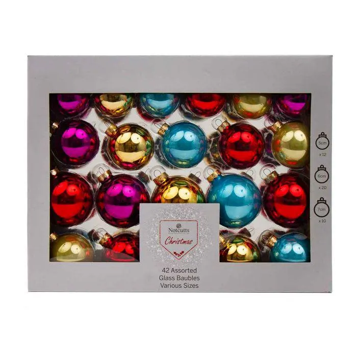 Box of 42 Rainbow Baubles