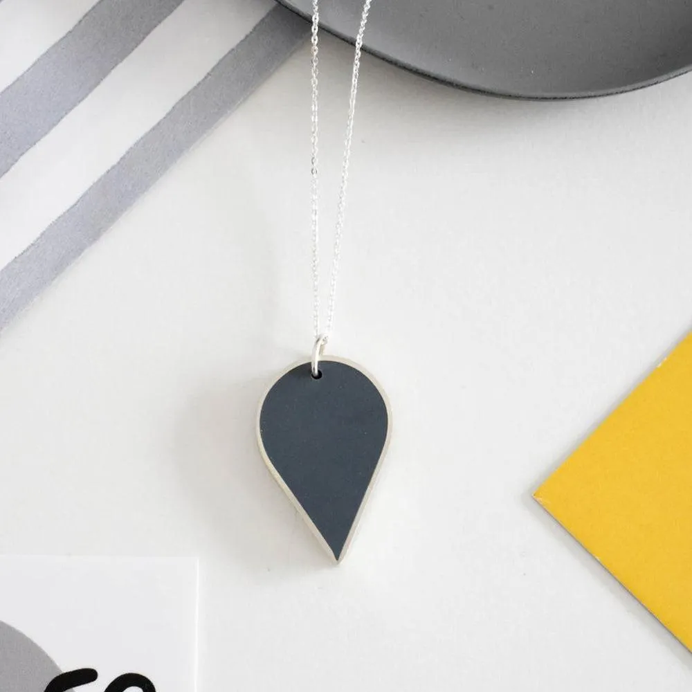 Grey Teardrop Pendant - Small