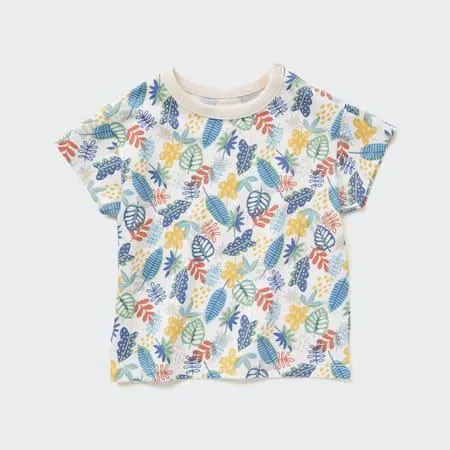Toddler DRY Botanical Print Crew Neck Short Sleeved T-Shirt