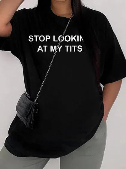 Black Letter Print T-shirt