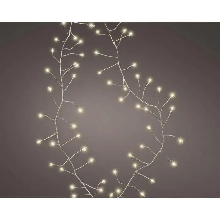 100 Warm White Compact Lights with Silver Wire