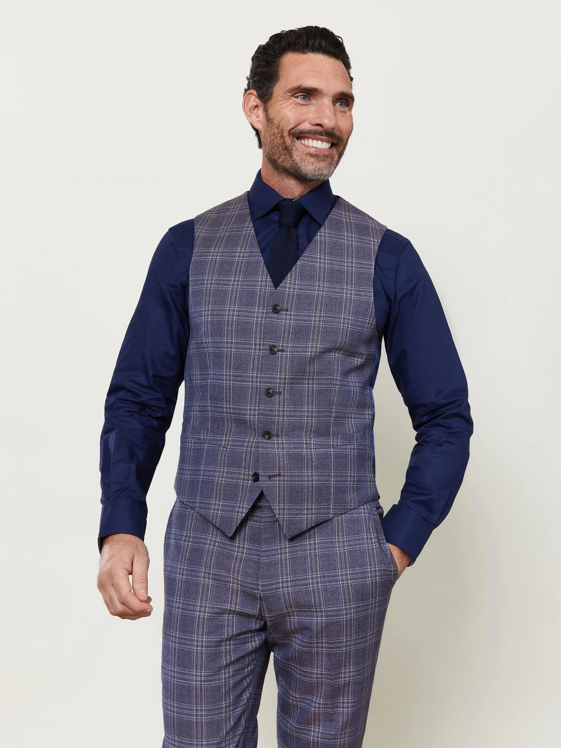 Sandringham Infinity Slim Fit Melange Check Waistcoat