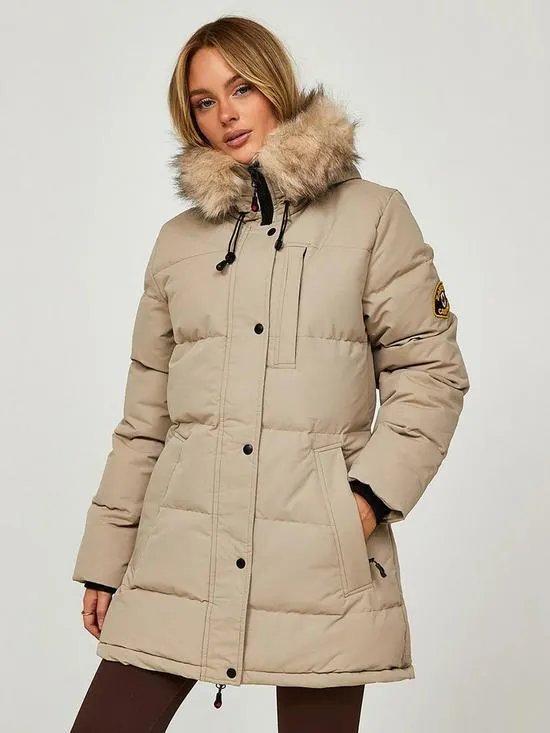 Zavetti Canada Goshawa Parka Jacket-Stone