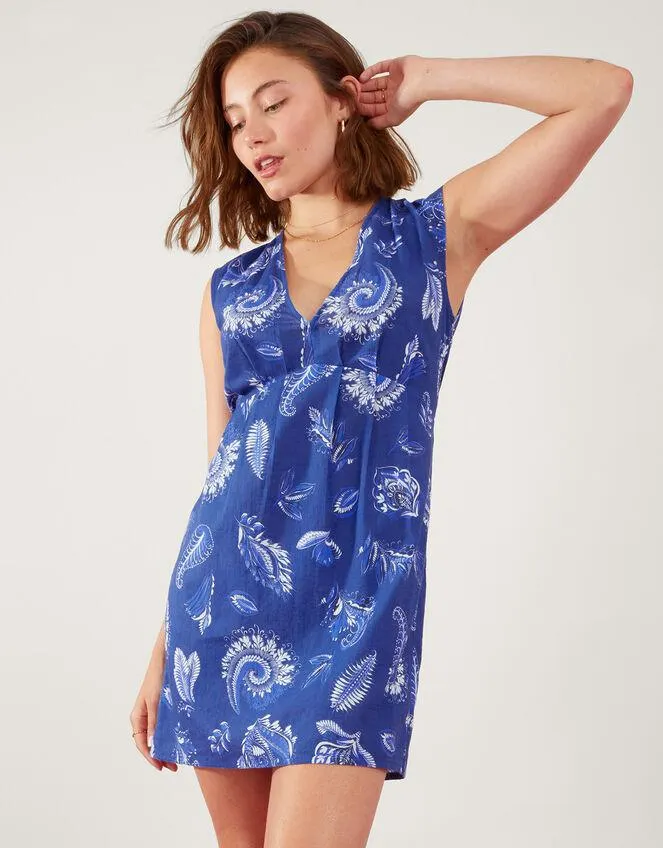 Paisley Tunic Dress Blue