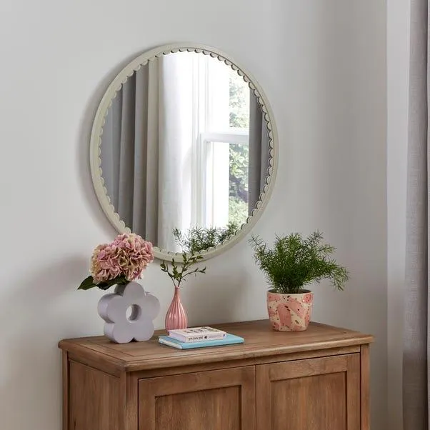 Remi Scalloped Round Wall Mirror