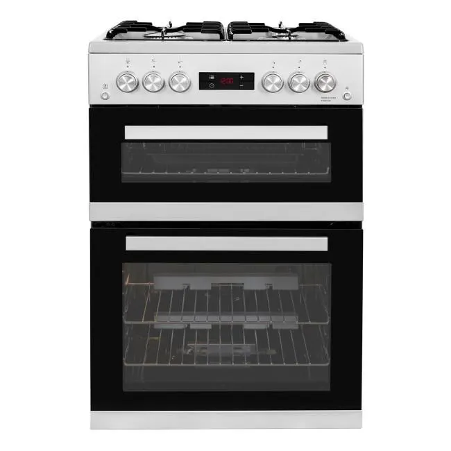 Beko 60cm Double Oven Gas Cooker - Silver