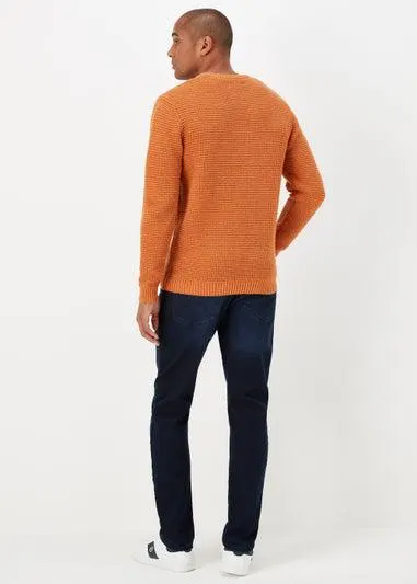 Orange Knitted Sweatshirt - Medium
