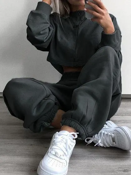 Gray High Waist Pants