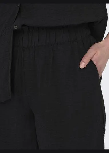 JDY Black Divya Wide Pants - Size 10