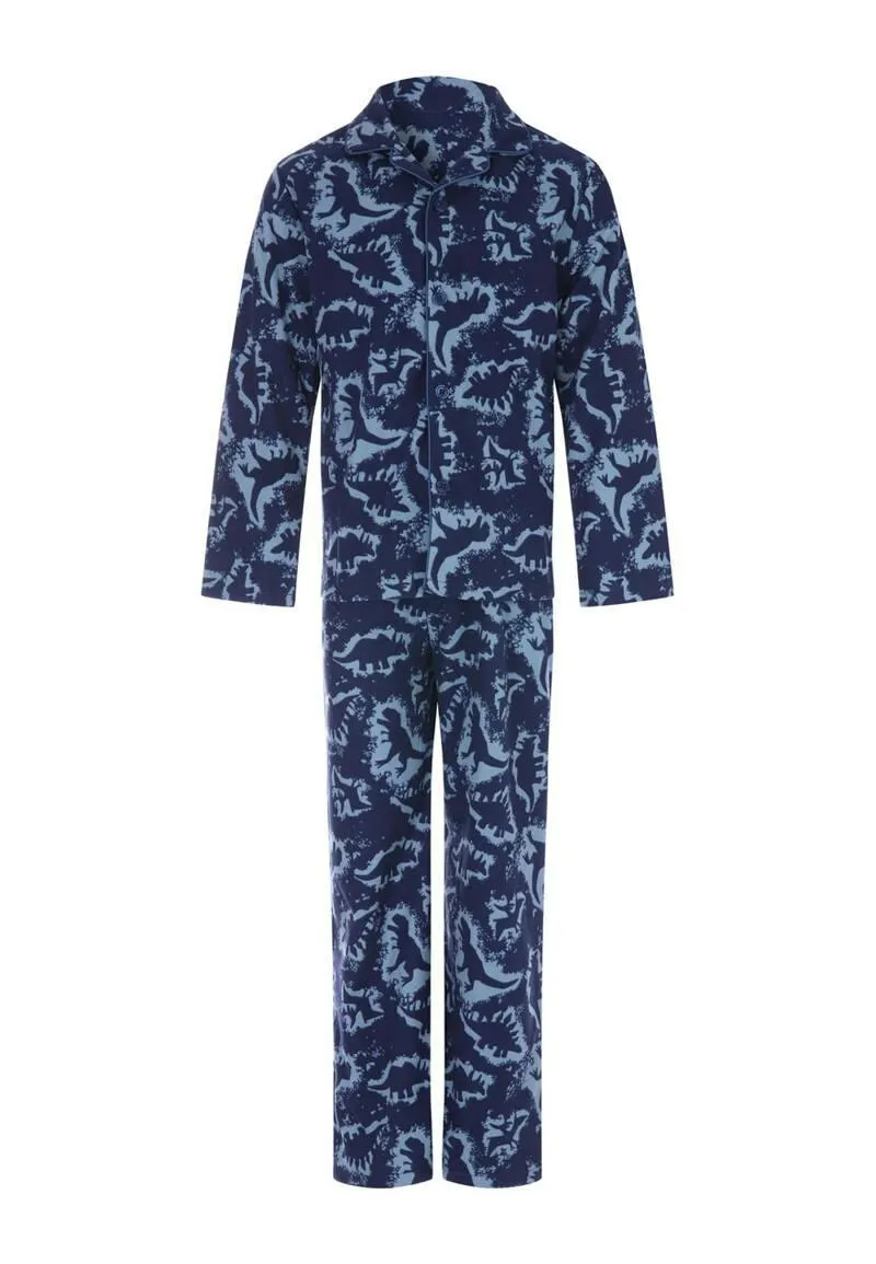 Younger Boys Navy & Blue Dinosaur PJ Set