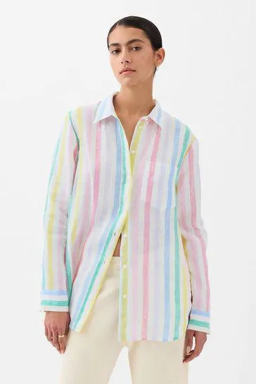 Linen Long Sleeve Oversized Shirt