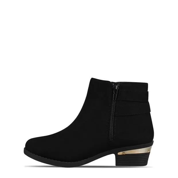 Faux Suede Buckle Boot