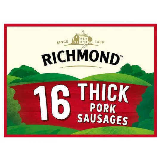 Richmond 16 Thick Pork Sausages 2 x 410g