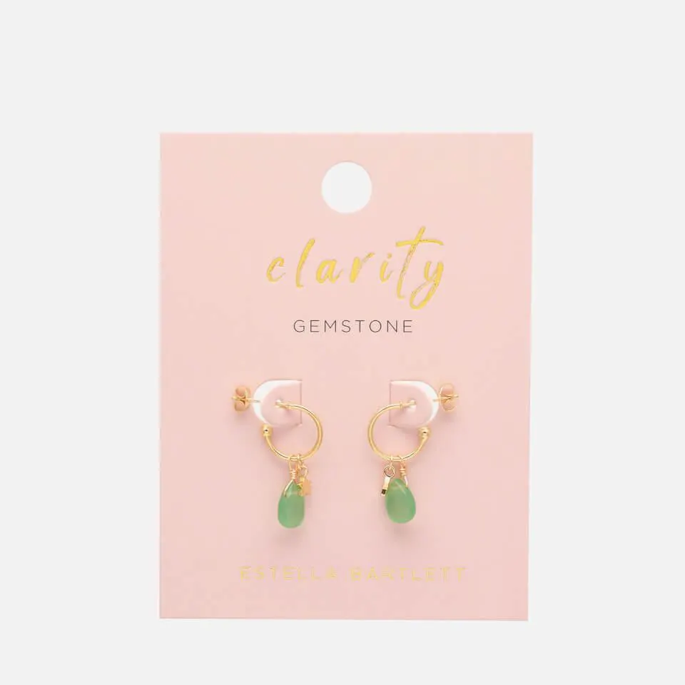 Estella Bartlett Gold-Tone Brass Agate Hoop Earrings