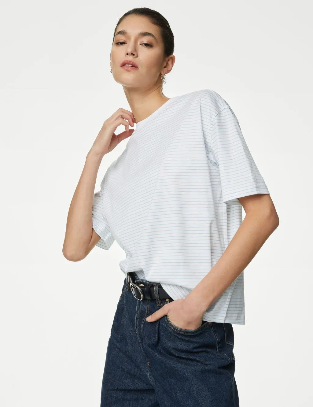 Pure Cotton Striped T-Shirt