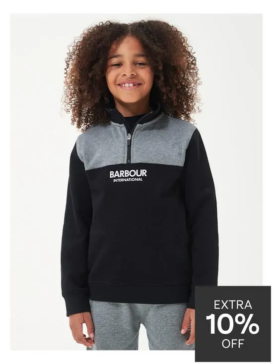 Boys Circuit Half Zip Sweat Top - Black