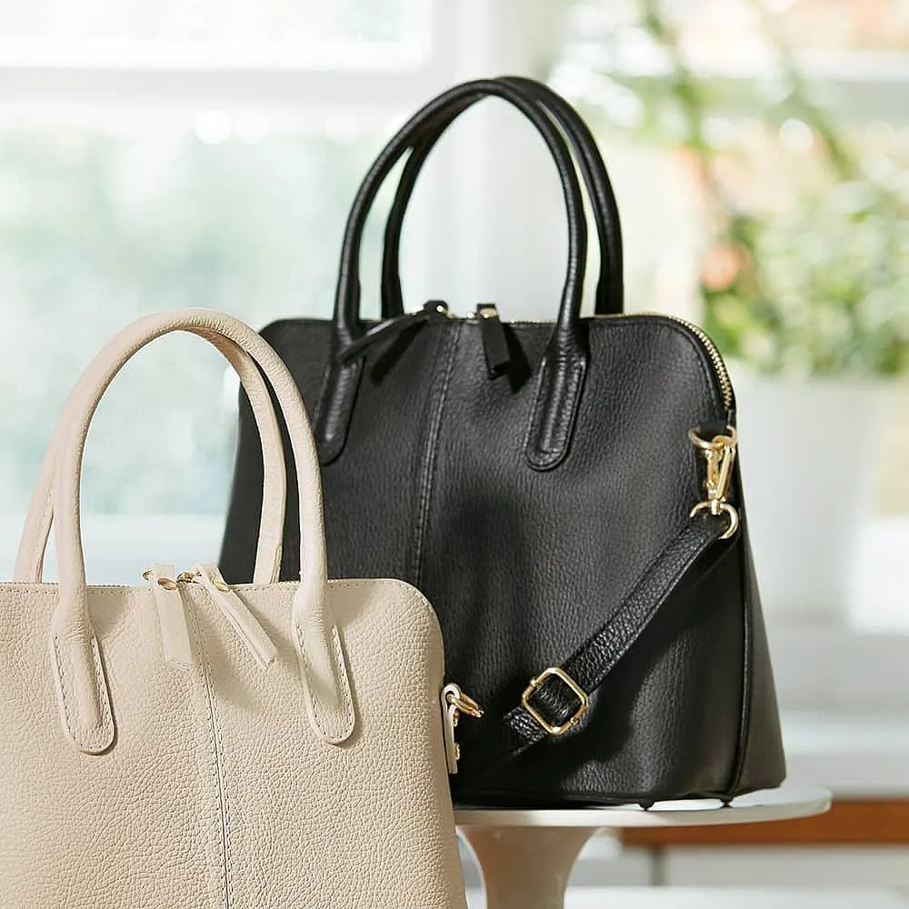 She's a Lady Black Leather Bag