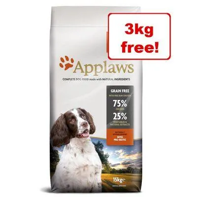 15kg Applaws Puppy/Adult Dry Dog Food - 12 + 3kg Free!*