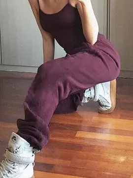 Red High Waist Pants