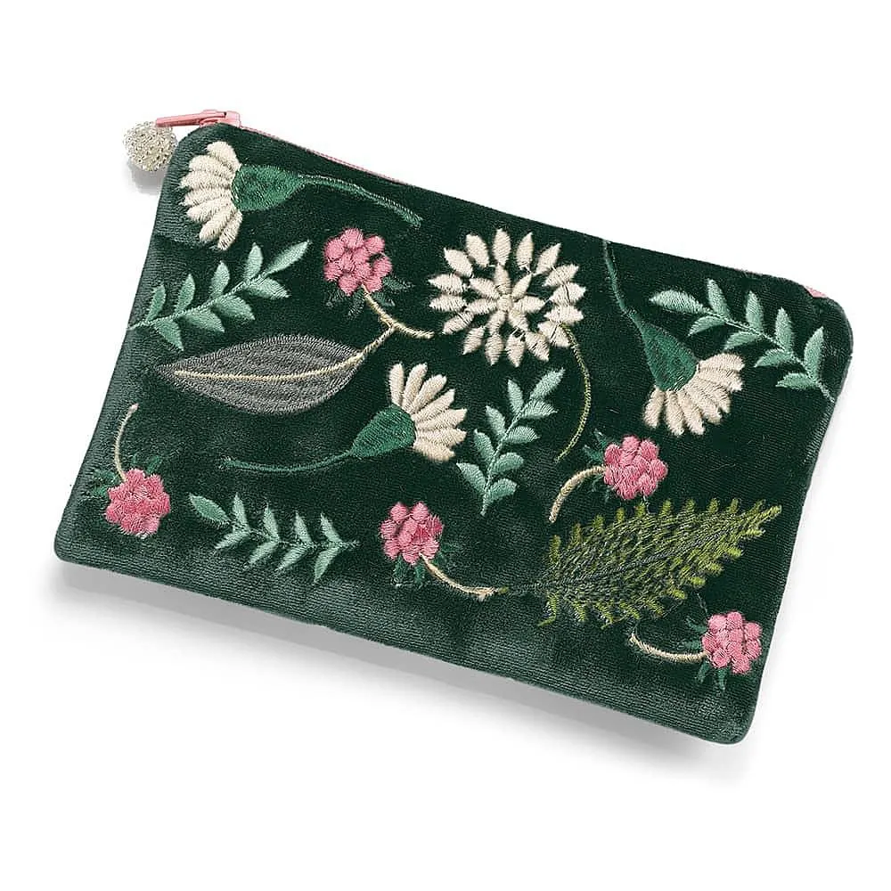 Wild Flower Velvet Pouch