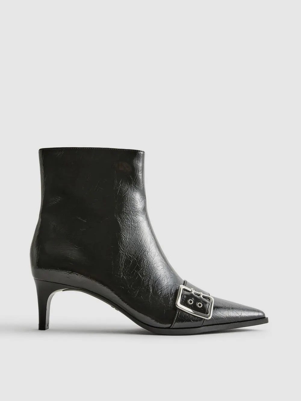 Buckle Detail Heeled Ankle Boots