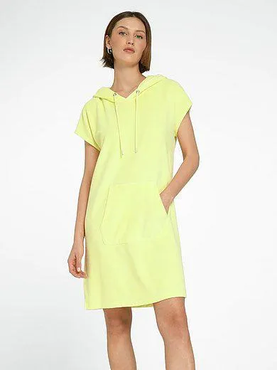 Towelling dress with hood