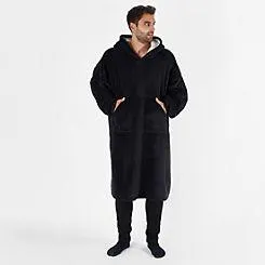 Sienna Extra Long Coral Fleece Hoodie Blanket