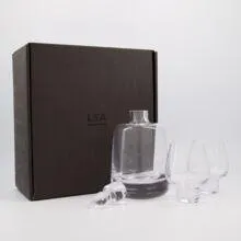 Three Piece Clear Madrid Brandy Set