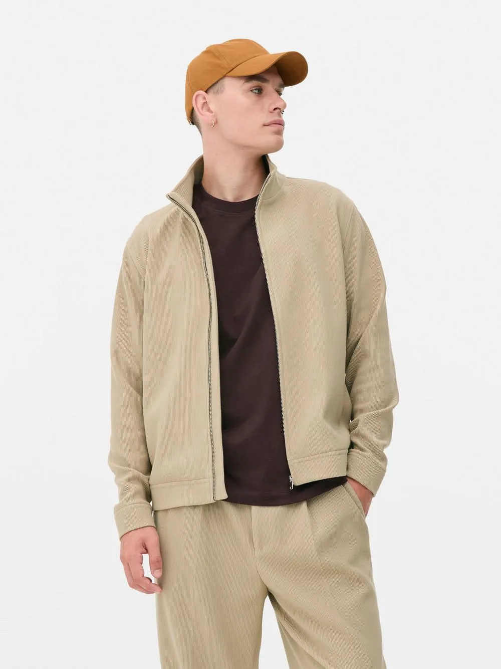 Zip-Up Plisse Jacket