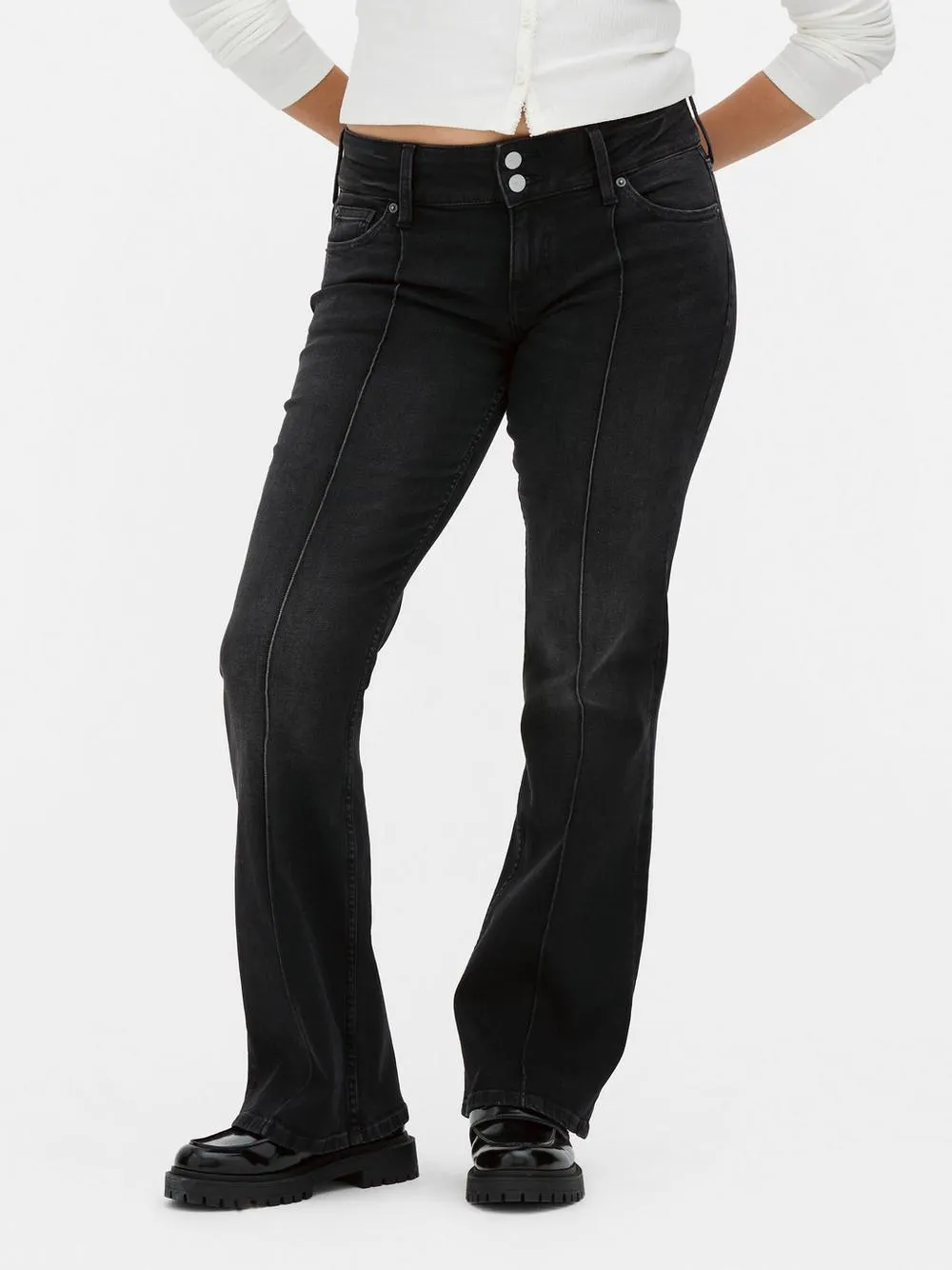 Flared Pintuck Jeans