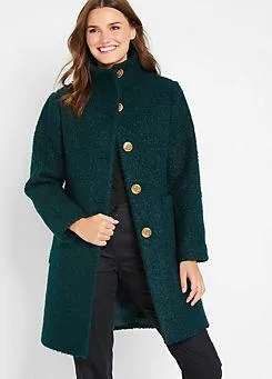 Button Through Boucle Coat