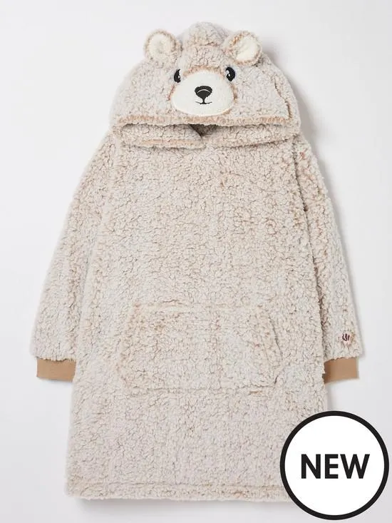 Girls Bobbi Bear Oversized Hoodie - Brown