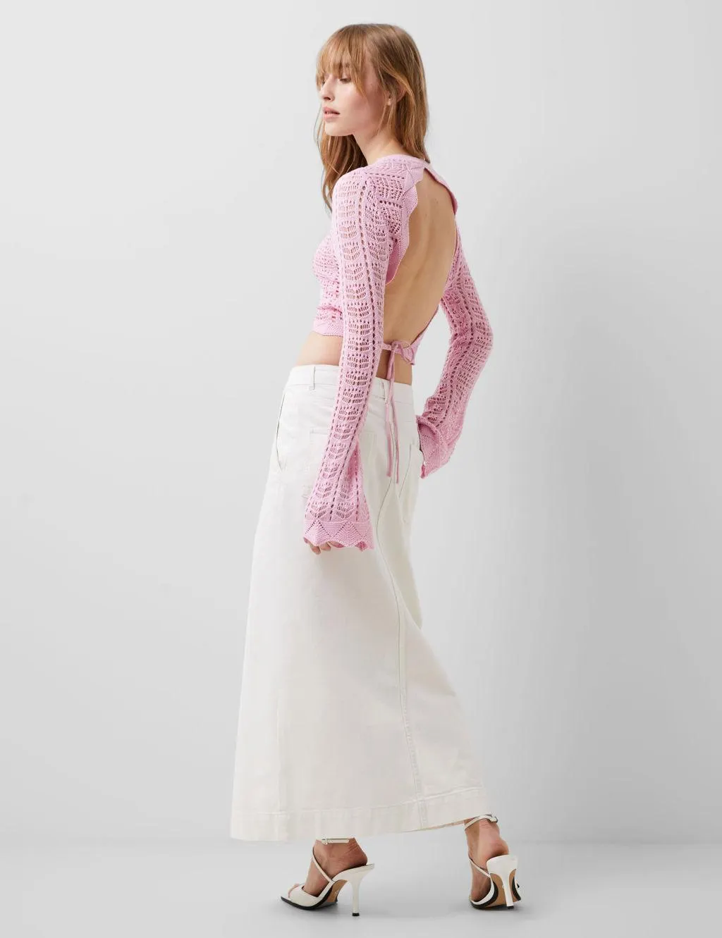 Cotton Blend Crochet Jumper