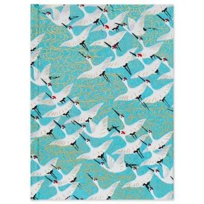 Pocket Notebook Cranes On Blue