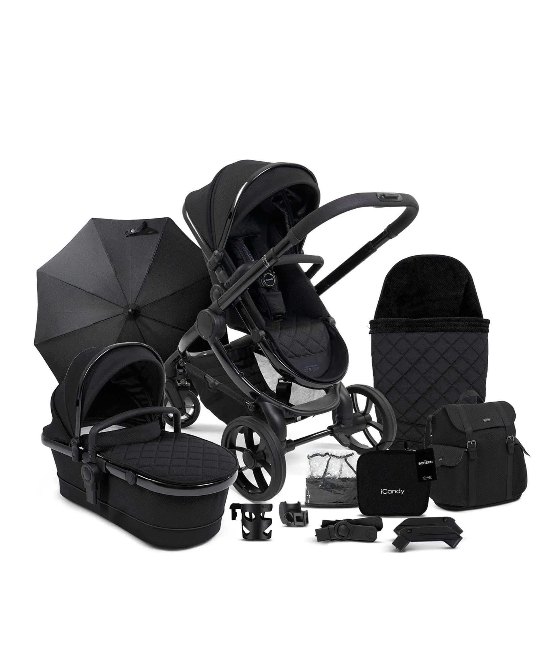 iCandy Peach 7 Designer Collection, Cerium - Pushchair Bundle - Black