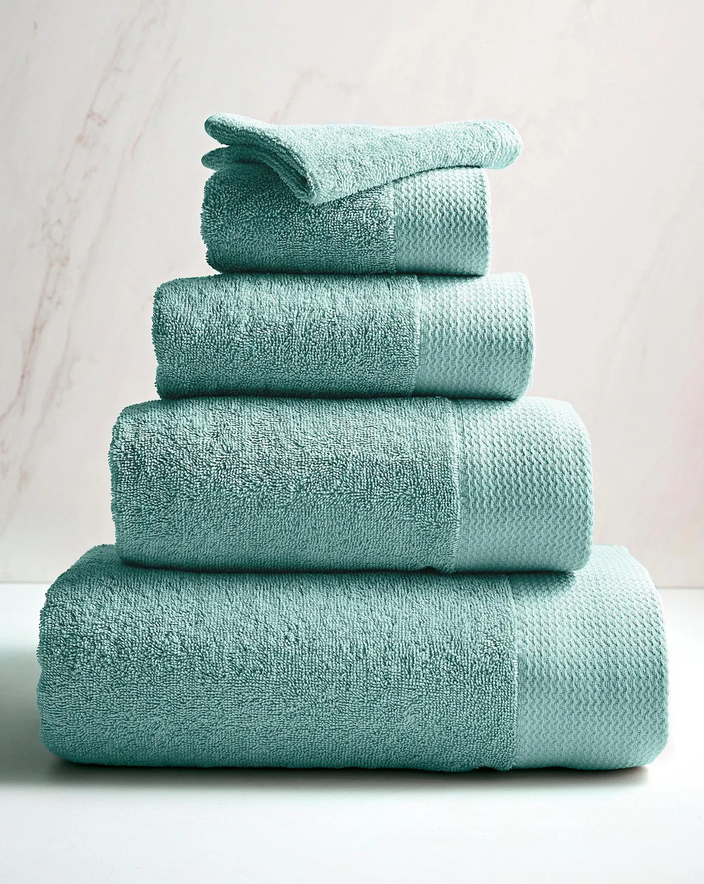 Eco Plush Recycled Cotton Towels Duck Egg