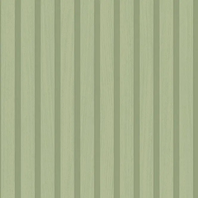 Contemporary Wood Slat Wallpaper in Green