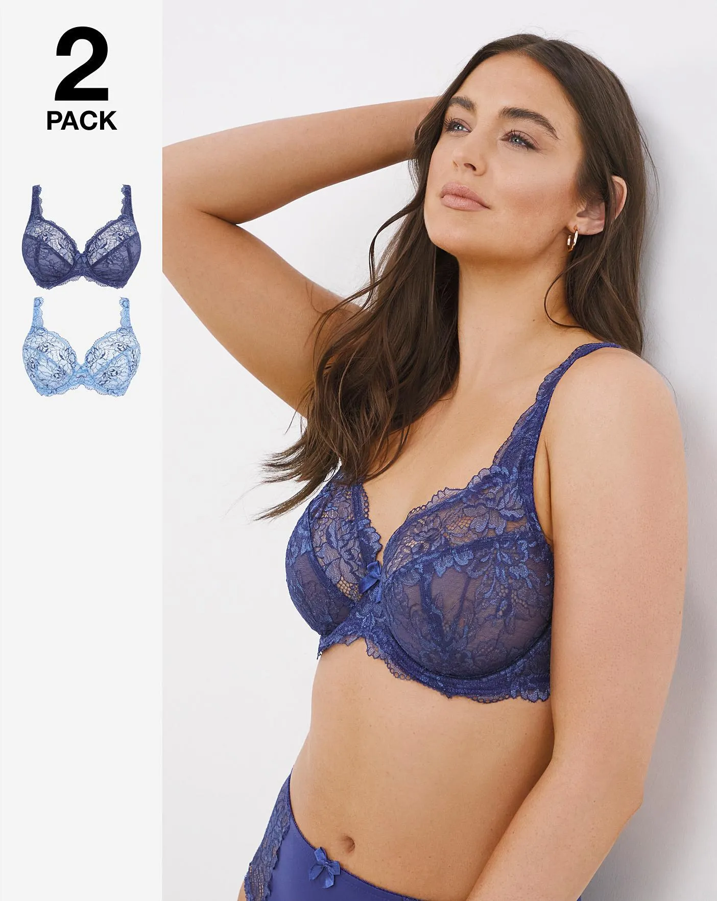 Pretty Secrets 2 Pack Ella Lace Full Cup Wired Bras