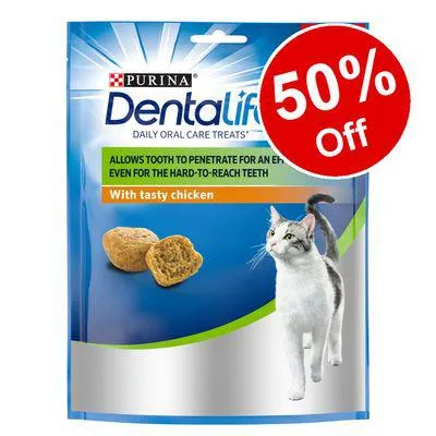2 x 140g PURINA Dentalife Cat Dental Snacks - Chicken – 50% Off!*