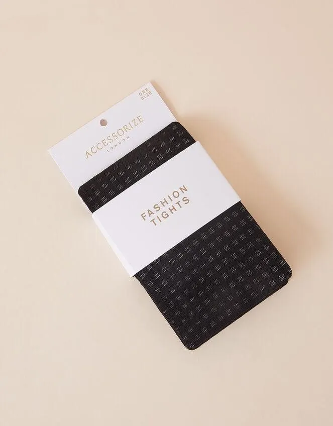 Gingham Tights Black