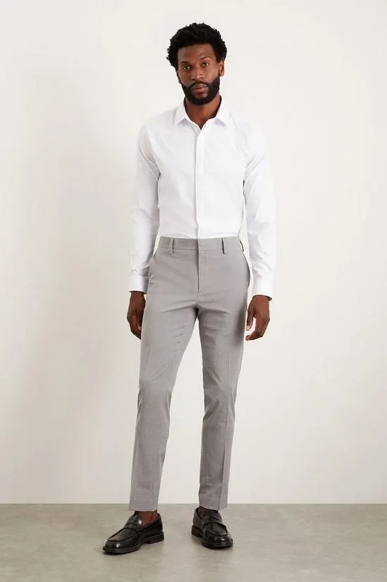 Skinny Fit Light Grey Essential Suit Trousers
