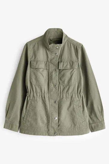 Ruched Waist Utility Jacket