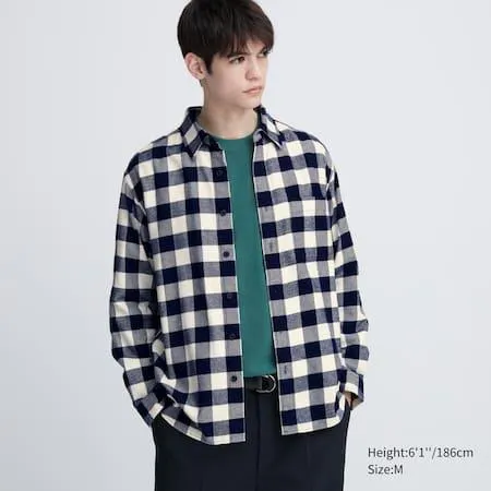 Flannel Regular Fit Checked Shirt (Regular Collar)