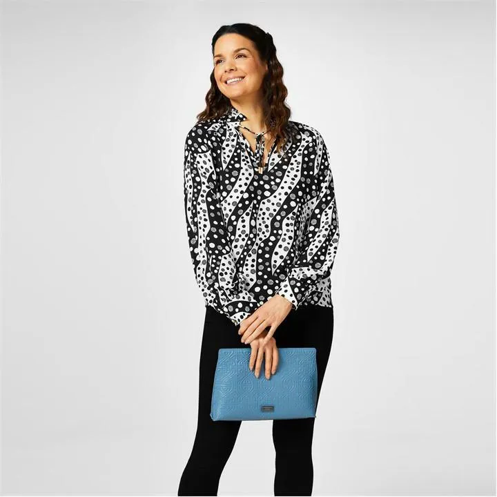 Biba Leather Filigree Embossed Clutch Bag